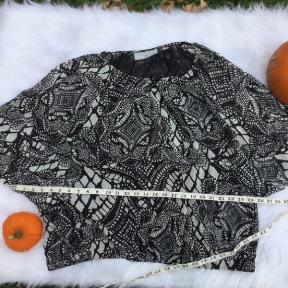 Avenue Studio Size 18/20 Black White Print Sheer Boho Classy Career Wear Flowy - Picture 7 of 8